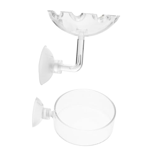 PEPLAYTAL 2 Stücke Air Garnelen Topf Aquarium Garnelen Essen Tablett Becken Füttern Futterspender Zucht Schleichtiere Versorgung Mit Aquarien Futterteller Für Haustiere Transparent Glas von PEPLAYTAL