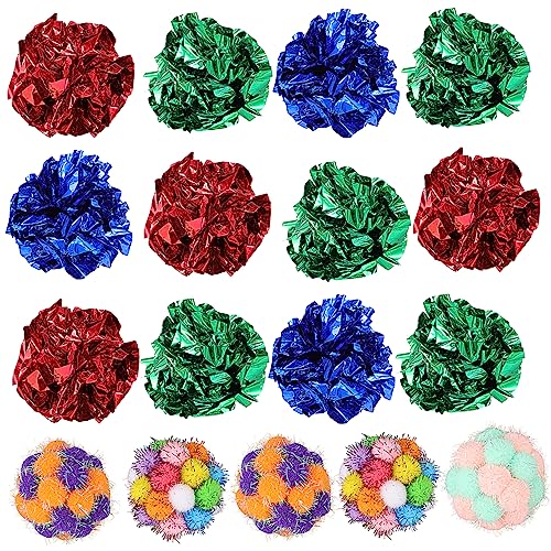 PEPLAYTAL 25 Stück Plüschspielzeugball katzenspielzeug Kitten katzenspielzeig Ballspielzeug für Katzen Kätzchen kauert Katze Plüschbälle Crinkle-Ball für Katzen Plastik PEPLAYTAL 25 Stück Plüschspielzeugball katzenspielzeug Kitten katzenspielzeig Ballspielzeug für Katzen Kätzchen kauert Katze Plüschbälle Crinkle-Ball für Katzen Plastik von PEPLAYTAL