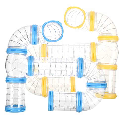 PEPLAYTAL 2Sätze Hamster Röhrensystem DIY Tunnel für Zwerghamster Rennmäuse Kleine Transparentes mit Verstärktem Munddesign für Kreative im Käfig von PEPLAYTAL