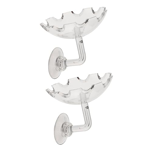 PEPLAYTAL 2Stücke Garnelen Futterhalter Dekorative Futter Schüssel für Reptilien mit Saugnäpfen zu Reinigen Kompakte für Aquarien für Aquascaping und Fütterung von PEPLAYTAL