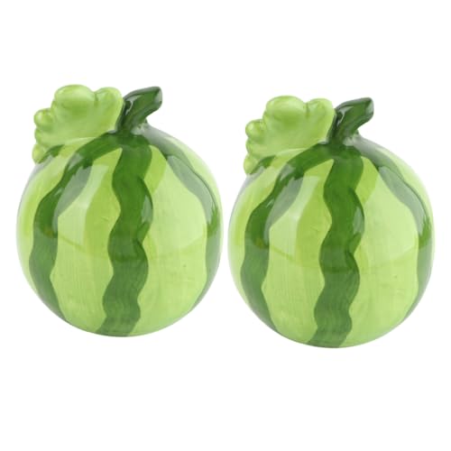 PEPLAYTAL 2Stücke Hamster Schlafhaus Wassermelonenform Niedliches Käfigzubehör für Kleintiere für Sicherem Keramikmaterial Grün von PEPLAYTAL