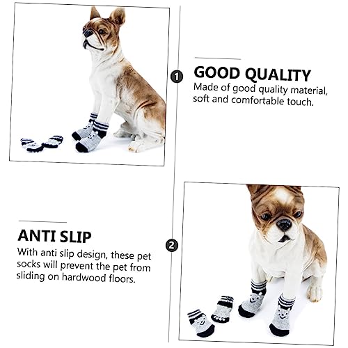 PEPLAYTAL 3 Paare rutschfeste Hundesocken aus Baumwolle Warme Pfotenschützer für Kleine Hunde Rutschend Komfortabel und Strapazierfähig für Indoor Nutzung und Kalte Jahreszeiten von PEPLAYTAL