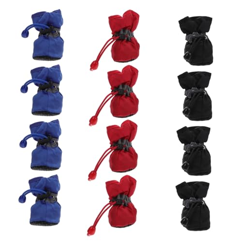 PEPLAYTAL 3 Sätze Hunderegenstiefel Outdoor Hundeschuhe mit Rutschfester Sohle Dickes Material Einfache Handhabung Geeignet für Mittelgroße Hunde Schutz vor Nässe bei Regenwetter von PEPLAYTAL