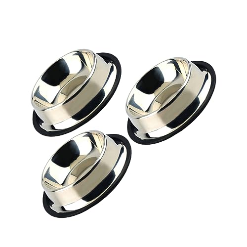 PEPLAYTAL 3 Stück Doppelter Hundenapf Haustier Schüssel Katzennapf Rostfrei Katzenfutter Hallo Auslaufsicherer Hundenapf Hundenäpfe Slow Feeder Hundenapf Drinnen Futterspender Silver von PEPLAYTAL