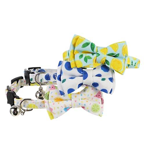 PEPLAYTAL 3 Stück Haustierkatze -Kragen Set Katzenhalsbänder Katzenhalsbandanhänger Obsthalsband für Katzen für Hunde mit Hund Halskette Fruchtkragen Stoff PEPLAYTAL 3 Stück Haustierkatze -Kragen Set Katzenhalsbänder Katzenhalsbandanhänger Obsthalsband für Katzen für Hunde mit Hund Halskette Fruchtkragen Stoff von PEPLAYTAL