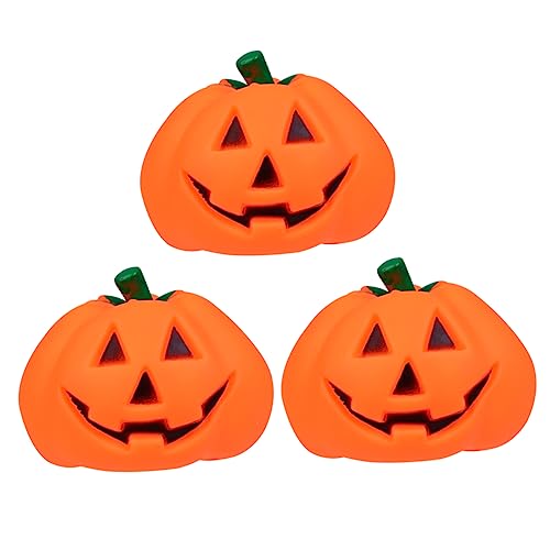 PEPLAYTAL 3 Stück Teiliges Halloween Kürbis Kauspielzeug mit Quietschfunktion Interaktiver Trainingsball für Hunde und Haustiere Langlebiges Sound zur Beschäftigung Aktivität von PEPLAYTAL