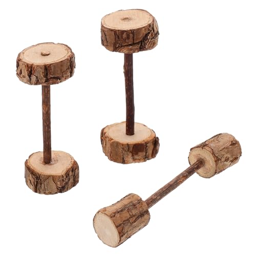 PEPLAYTAL 3 Stück Teiliges Katzenspielzeug aus Holz mit Katzenminze Molar Reinigungs kauspielzeug in Hantel Form Fördert Zahnpflege und Zahnfleischgesundheit Geeignet für Katzenbabys und von PEPLAYTAL