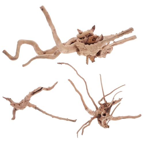 PEPLAYTAL 3 Stück Teiliges Natürliches Aquarium Holz Wasserresistent Robust für Aquarien Dekoration und Reptilien Terrarien Gestaltung Fischsicher und Leicht zu Reinigen von PEPLAYTAL