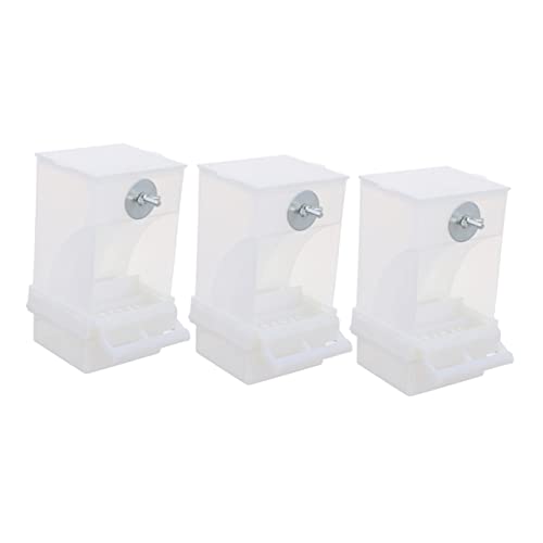 PEPLAYTAL 3Stücke Automatische Vogel Food Box Für Papageien Fütterungsbehälter Mit Filterlöchern Für Wellensittiche Kanarienvögel Und Andere Zu Füllen von PEPLAYTAL