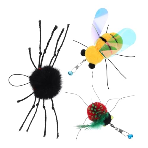 PEPLAYTAL 3pcs Katzenstab Spielzeugpuppen Interaktive Teaser Nachfüllpackung Weiche Plüsch Insekten Kätzchen Spielzeug Ersatzstab Nachzufüllen Für Innenkatzen PEPLAYTAL 3pcs Katzenstab Spielzeugpuppen Interaktive Teaser Nachfüllpackung Weiche Plüsch Insekten Kätzchen Spielzeug Ersatzstab Nachzufüllen Für Innenkatzen von PEPLAYTAL