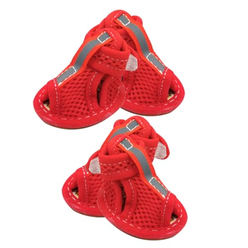 PEPLAYTAL 4 Stück Atmungsaktive Hundeschuhe aus Mesh rutschfeste Pfotenschutz Sandalen für Kleine und Mittlere Hunde Verstellbar Bequem für Sommer und Outdoor aktivitäten Wie Park Strand PEPLAYTAL 4 Stück Atmungsaktive Hundeschuhe aus Mesh rutschfeste Pfotenschutz Sandalen für Kleine und Mittlere Hunde Verstellbar Bequem für Sommer und Outdoor aktivitäten Wie Park Strand von PEPLAYTAL