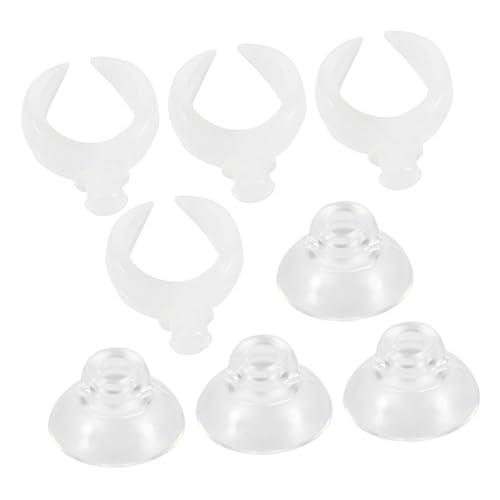 PEPLAYTAL 4 Stück Feeder Tube Clips mit Transparenten Saugnäpfen Aquarium Wasserrohrhalterung für Glaswände Installieren Langlebig und Praktisch für Fischbecken und Aquarien Zubehör von PEPLAYTAL