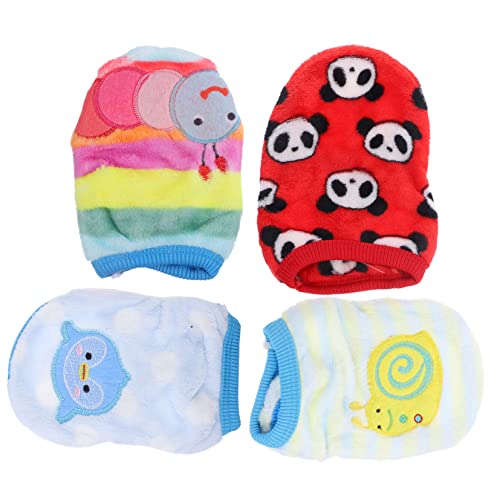 PEPLAYTAL 4pcs Warme Erhaltung Haustier Weste Flanell Hund Kleidung Für Tiny Chihuahua von PEPLAYTAL