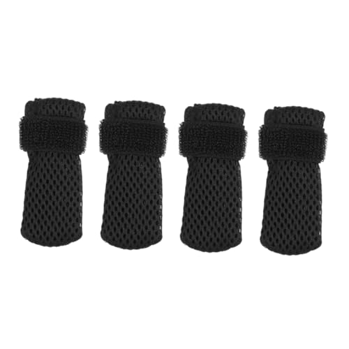 PEPLAYTAL 4 Stück Kratzfeste Schuhe Für Katzen Katzenschuhe Katzenkrallenkappen Katzenstiefel Katzenhandschuhe Gegen Kratzer Katzensocken Für Katzen Katzentipps Für Krallen Black Polyester von PEPLAYTAL