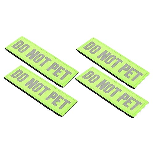 PEPLAYTAL 4 Stück Reflektierende Service Hund Patches Selbstklebend Leicht Hautfreundlich Hundegeschirr Aufnäher Do Not Pet Sicherheitsabzeichen für Welpen Geschirr Zubehör von PEPLAYTAL