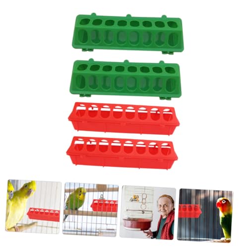 PEPLAYTAL 4 Stück Teiliges Geflügelfuttertrog Größerer Kapazität Langlebig und Auslaufsicher Multifunktional für Haushühner und Tauben Praktischer Futterspender für Vögel im Vogelkäfig von PEPLAYTAL