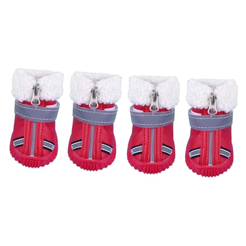PEPLAYTAL 4 Stück Teiliges Hundeschuhe aus Dickem Baumwollmaterial wasserdichte Pfotenschützer für Winter und Schnee Verstellbare Winterstiefel für Outdoor Aktivitäten PEPLAYTAL 4 Stück Teiliges Hundeschuhe aus Dickem Baumwollmaterial wasserdichte Pfotenschützer für Winter und Schnee Verstellbare Winterstiefel für Outdoor Aktivitäten von PEPLAYTAL