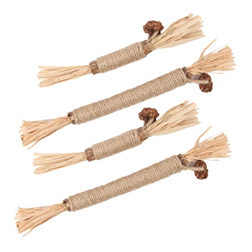 PEPLAYTAL 4 Stück Teiliges Katzenminze Kauspielzeug Zahnpflege Sticks aus Holz für Kätzchen Interaktives Bewegung und Spaß für Hauskatzen von PEPLAYTAL