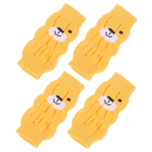 PEPLAYTAL 4 Stück Teiliges rutschfeste Hundebeinsocken aus Weichem Material Wärmend und mit Lustigem Cartoon Design Pfotenschutz für Drinnen und Draußen bei Spaziergängen von PEPLAYTAL