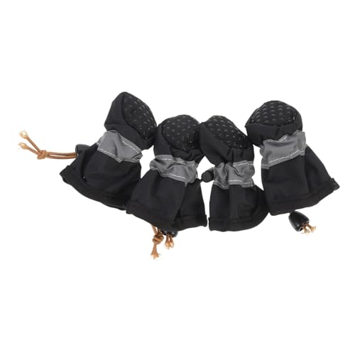 PEPLAYTAL 4 Stück wasserdichte Fußabdeckung für Haustiere Hundeschuhe Stiefel Griff Beschützer groß schwer Paws pfotenschutz Dog Shoes Regenschuhe für Haustiere Schuhe für Hunde Gummi Black von PEPLAYTAL