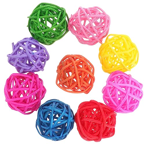 PEPLAYTAL 50stücke Papageien-beißball Aus Rattan Kleine Farbige Rattanbälle DIY-Spielzeug Für Papageien Sicher Und Gesund Für Vögel von PEPLAYTAL