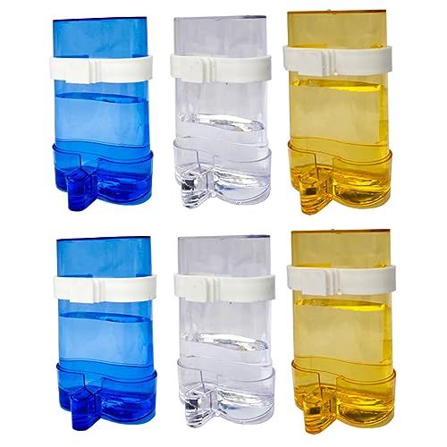 PEPLAYTAL 6 Stück Futterstelle Für Papageien Papageienwasserfuttermittel Automatischer Vogelfutterspender Luftdicht Wasserspender Hund Lovebird Becher Für Vogelfutter Taube Abs Blue Plastik von PEPLAYTAL
