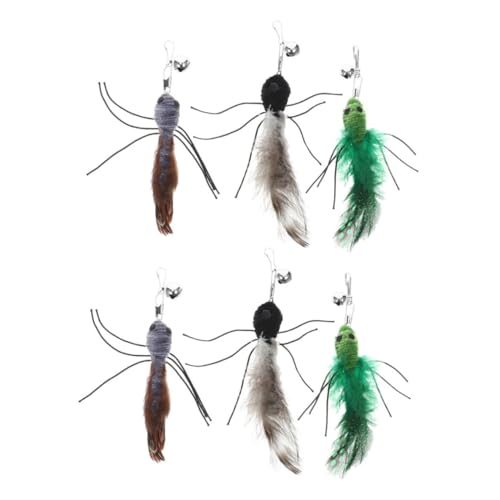 PEPLAYTAL 6stücke Interaktive Katzenangel Ersatzspielzeug Geeignet Für Kätzchen Und Erwachsene Katzen Fördert Spiel Und Bewegung Inklusive Grüner Grauer Und Schwarzer Insektenfedern PEPLAYTAL 6stücke Interaktive Katzenangel Ersatzspielzeug Geeignet Für Kätzchen Und Erwachsene Katzen Fördert Spiel Und Bewegung Inklusive Grüner Grauer Und Schwarzer Insektenfedern von PEPLAYTAL