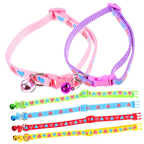 PEPLAYTAL 6 Stück Katzenhalsband Welpe Haustiere Körperpflege Schild Hundehalsbänder Kitten Halsband hundezubehör Dog Collars Choker Set Kleiner Kätzchenkragen Kätzchenhalsband Nylon von PEPLAYTAL