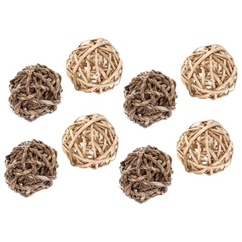 PEPLAYTAL 8 Stück Teiliges Kauspielzeug aus Natürlichem Stroh für Kleine Haustiere Leichte und Langlebige Nagebälle für Kaninchen Meerschweinchen Chinchillas zur Beschäftigung und von PEPLAYTAL