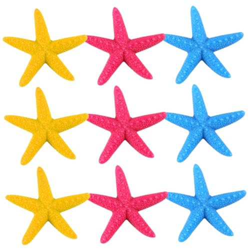 PEPLAYTAL 9 Stück Teiliges Aquarium-dekor Bunte Resin Seesterne Realistische Fischbecken Ornamente für Tropische Aquarien und Wohnraumdekoration von PEPLAYTAL