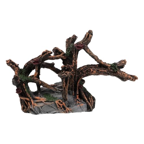 PEPLAYTAL Aquarium Deko Hohl Baumstamm aus Resin Realistische Nachbildung Langlebig für Kleine Aquarien Versteckhöhle für Garnelen und Kampffische Naturgetreue Unterwasserlandschaft von PEPLAYTAL