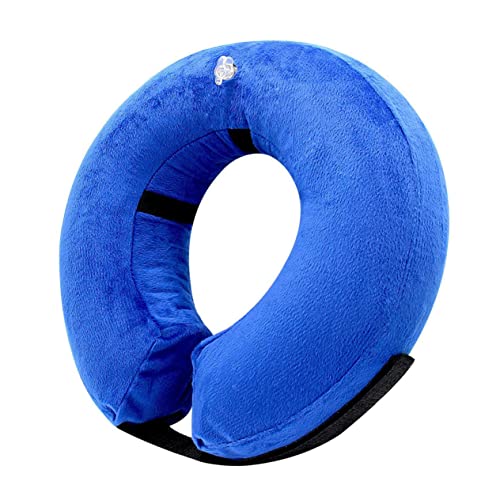 PEPLAYTAL Aufblasbares Hundehalsband Wundheilungshalsband Für Katzen Und Hunde Bissschutzhalsband Aus PVC Bequem XL Blau von PEPLAYTAL