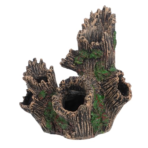 PEPLAYTAL Baumhöhlenschutz Landschaftsstumpf Selber Machen Verschleißfester Aquarienstumpf Desktop-Aquarium-stumpf Aquarienstumpf Für Unterwasser Aquarium-baumstamm Desktop-panzerbaum Harz von PEPLAYTAL
