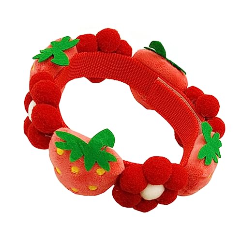 PEPLAYTAL Dekoratives und Hundehalsband mit Erdbeerblütenmotiv Verstellbares Baumwoll für Haustiere Bequemes Accessoire für Alltag Party Weihnachten Geburtstage PEPLAYTAL Dekoratives und Hundehalsband mit Erdbeerblütenmotiv Verstellbares Baumwoll für Haustiere Bequemes Accessoire für Alltag Party Weihnachten Geburtstage von PEPLAYTAL