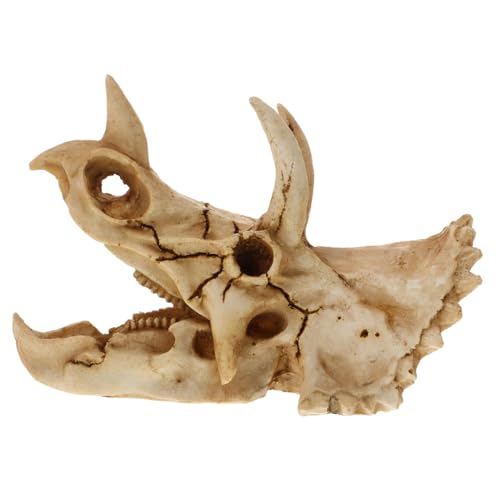 PEPLAYTAL Detailgetreuer Resin Dinosaurier Schädel Höhle Versteck für Terrarium und Aquarium Dekoratives Versteck für Reptilien Eidechsen Geckos und Schildkröten Langlebige Tierhöhle für von PEPLAYTAL