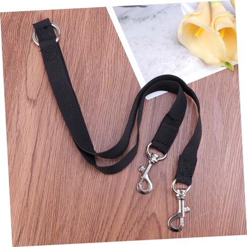 PEPLAYTAL Doppelleine für Hunde Strapazierfähiges Nylon Verstellbarer Zwillingsleinen Splitter Geeignet für Kleine bis Große Hunde und Trainer Langlebig Waschbar Schwarz von PEPLAYTAL