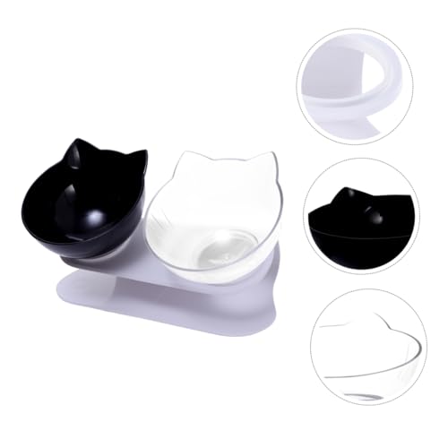 PEPLAYTAL Doppelschalen Futternapf für Katzen und Neigungsdesign mit Nackenstütze Transparente Kunststoffnäpfe zur Einfachen Sichtbarkeit von Futter und Wasser rutschfeste Futterschalen für PEPLAYTAL Doppelschalen Futternapf für Katzen und Neigungsdesign mit Nackenstütze Transparente Kunststoffnäpfe zur Einfachen Sichtbarkeit von Futter und Wasser rutschfeste Futterschalen für von PEPLAYTAL