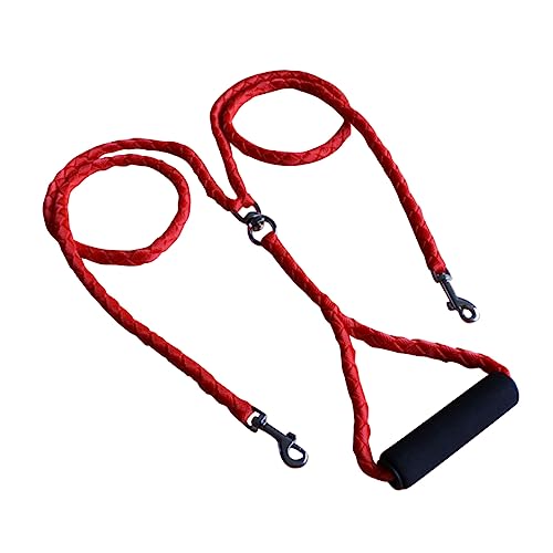 PEPLAYTAL Doppelte Hundeleine Haustierbedarf Welpe Handhaben Mittel Dual Klein Rosa von PEPLAYTAL