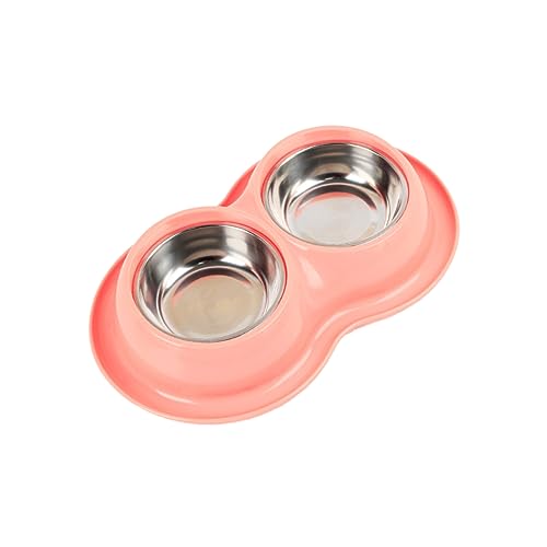 PEPLAYTAL Doppelter Edelstahlnapf mit Rutschfester Basis für Hunde und Katzen Fress und Wassernapf Leicht zu Reinigen für Kleine Haustiere Hygienisch und Platzsparend von PEPLAYTAL