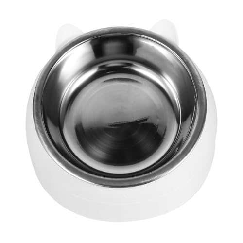 PEPLAYTAL Edelstahl Katzenfutternapf mit Anti rutsch Basis Schräger Schutz für Katzenhals Ergonomischer Trink und Fressbehälter Kippsicher Erhöhtes Design für Einfaches Fressen Weiß Klein PEPLAYTAL Edelstahl Katzenfutternapf mit Anti rutsch Basis Schräger Schutz für Katzenhals Ergonomischer Trink und Fressbehälter Kippsicher Erhöhtes Design für Einfaches Fressen Weiß Klein von PEPLAYTAL