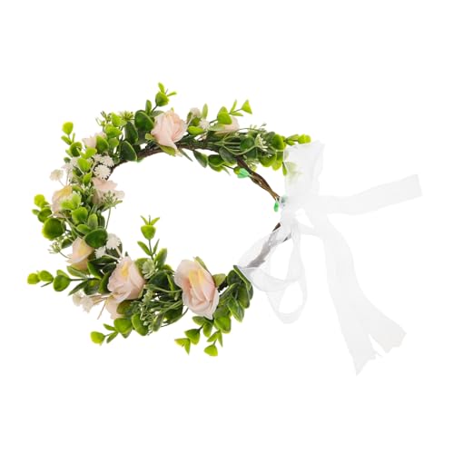 PEPLAYTAL Einstellbarer Hund Hochzeitshalsband mit Blumenkranz Haustier Blumen Stirnband für Vielseitiges Komfortables Accessoire für Kleine bis Große Hunde von PEPLAYTAL