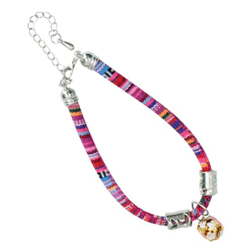PEPLAYTAL Ethnisches Katzenhalsband mit Glocke Boho Stil Verstellbar Sicher für Katzen Bruchverschluss und Pflegeleichtes Design in Leuchtendem Rosa PEPLAYTAL Ethnisches Katzenhalsband mit Glocke Boho Stil Verstellbar Sicher für Katzen Bruchverschluss und Pflegeleichtes Design in Leuchtendem Rosa von PEPLAYTAL