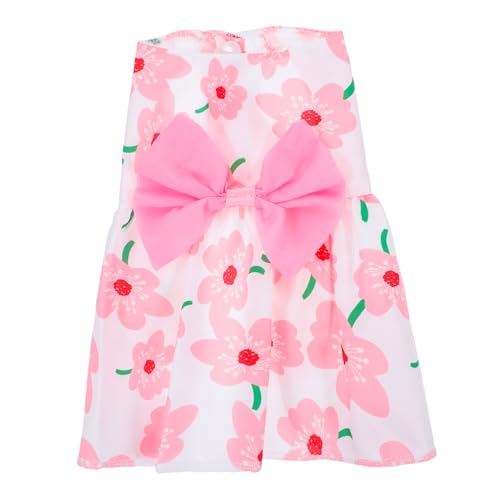 PEPLAYTAL Blumenes Hundeoutfit Für Kleine Hunde Sommeroutfit Mit Muster Leichtes Und Atmungsaktives Material Für Geburtstagsfotos Und Outdoor-aktivitäten von PEPLAYTAL
