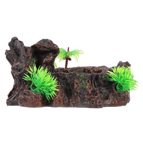 PEPLAYTAL Futternapf für Schildkröten Reptilienfutterautomat Reptiliendekor Crested Gecko Essen Gecko Food Dish Gecko-Essen Wasserschale des bärtigen Drachens dekorativer Futternapf Harz von PEPLAYTAL