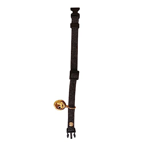 PEPLAYTAL Halskette mit Katzenglocke Katze mit Glocke Kätzchenkragen mit Glocke verstellbare für Stichworte Reize hundebar Dog für Haustier pet Bell necklack Black von PEPLAYTAL
