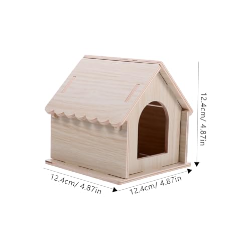 PEPLAYTAL Hamster Holzhaus Versteck aus Natürlichem Bissfestem Massivholz Vielseitiges Nagetierhaus für Zwerghamster Meerschweinchen und Eichhörnchen Sicheres Versteck zum Ausruhen und von PEPLAYTAL