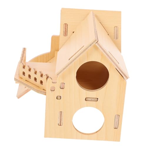 PEPLAYTAL Hamster Holzhaus für Kleintiere Entzückendes Rattenversteck aus Holz Spielhaus für Hamster Meerschweinchen und Sicheres und Ansprechendes Design von PEPLAYTAL