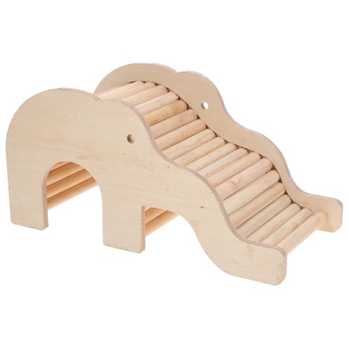 PEPLAYTAL Hamster Holzhaus in Elefantenform Langlebiges Beißfestes Verstecknest mit Leiter Multifunktionales Versteckspielzeug für Kleine Haustiere Geeignet als Schlafplatz und Versteck für von PEPLAYTAL