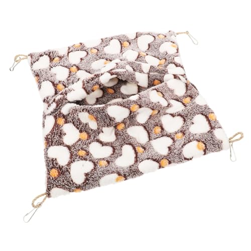 PEPLAYTAL Hamster Schlafsack Doppel Lagig Flauschiges Haustierbett Winterwarm Hängematte für Meerschweinchen Nager Versteck Zubehör Kuscheliges Tierbett Braun PEPLAYTAL Hamster Schlafsack Doppel Lagig Flauschiges Haustierbett Winterwarm Hängematte für Meerschweinchen Nager Versteck Zubehör Kuscheliges Tierbett Braun von PEPLAYTAL