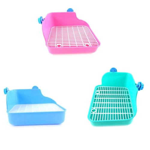 PEPLAYTAL Hamster Töpfchentrainer Kaninchen Hasen-Accessoires klein Ecke Hasen-Töpfchen Hamster klo Hasen klo ecktoilette Lacework Töpfchen Trainer Töpfchentrainer für Frettchen Green von PEPLAYTAL